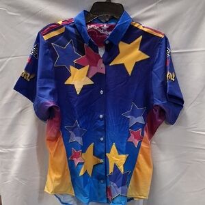 NWT Abracadabra 26 Button Up Colorful Shirt With Stars Unisex